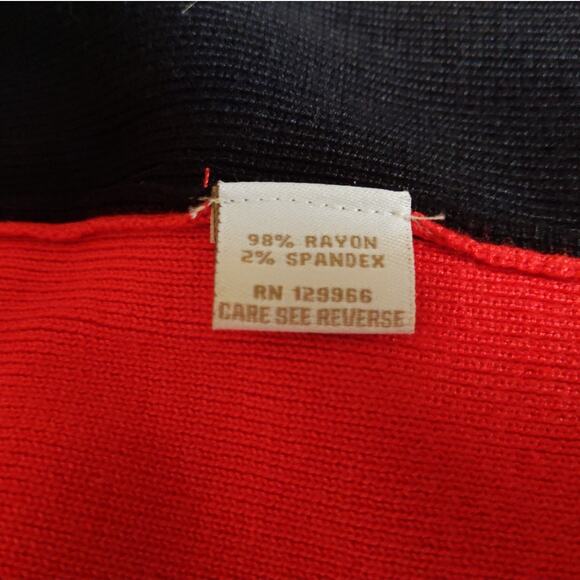 Adrienne Vittadini Women's XL Colorblock Sweater Red Tan Black Size Knit Stretch - Picture 5 of 7